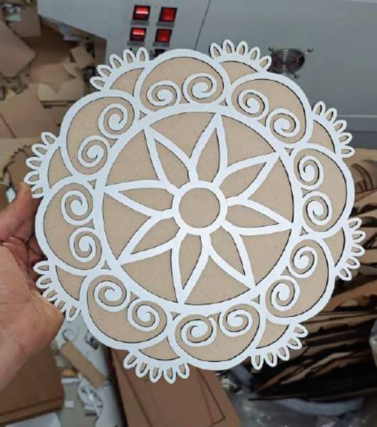 CHITRASHILA Elegant MDF Rangoli Mat-D08 | Reusable for Festival Decor Rangoli Stencil