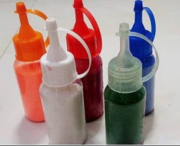rahul SET OF 5 PCS RANGOLI BOTTLE COLOUR FOR SHIVRATRI, HOLI DECORATION ITEM. Rangoli Stencil
