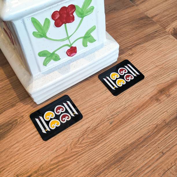 CHITRASHILA Gopadma Acrylic Printed Rangoli (4*3 inch) for Door Entrance - Pack of 2 Rangoli Stencil