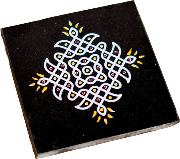 CHITRASHILA Kolam Dot Rangoli for Pooja Room /Door Entrance/Home Decor (6*6 inch) Rangoli Stencil