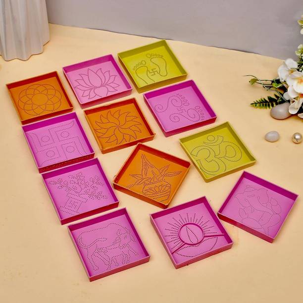 Jayshri handicrafts Doted Multi Design Ready to Draw Rangoli Making Stencil Diwali Floor Decoration Rangoli Stencil