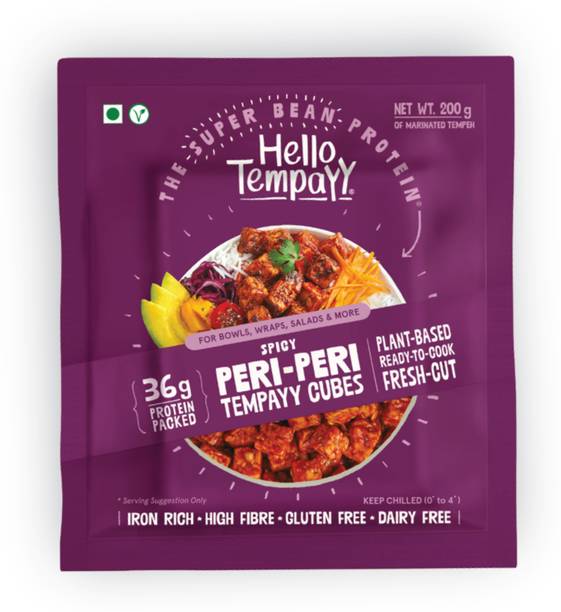 Hello Tempayy Spicy Peri Peri Soyabean Tempeh Cubes Paneer
