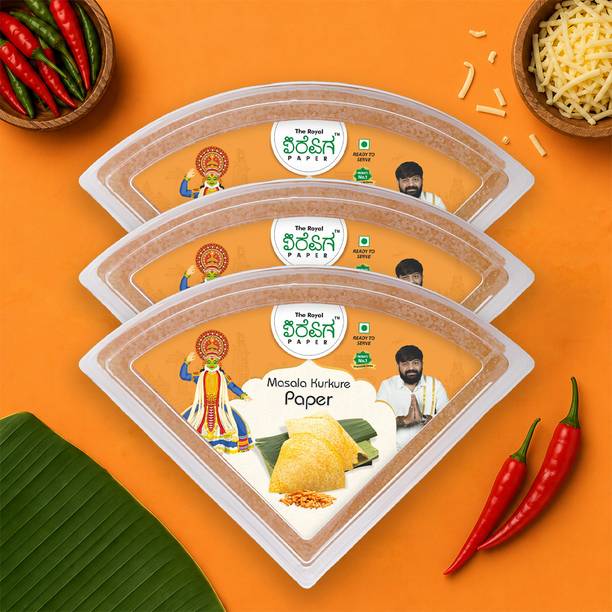 THE ROYAL DOSA PAPER by THE ROYAL DOSA PAPER Masala Kurkure - Dosa Khakhra - Khakhra Snacks - Pack Of 3(120g Each)