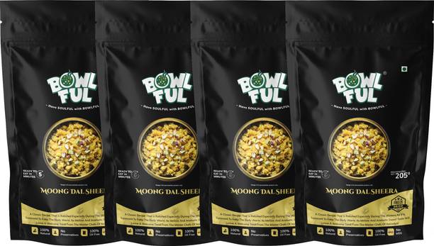 bowlful Moongdal Sheera | 125 GMS Each Pack of 4 | Ready to eat | Freeze Dried Food 500 g