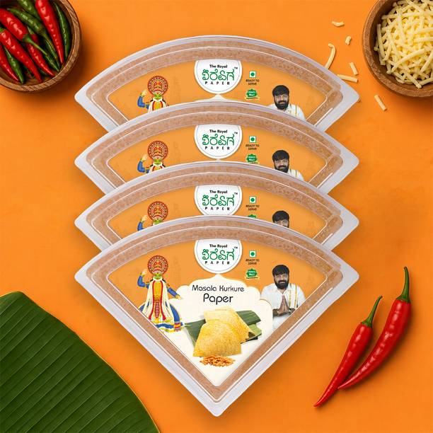 THE ROYAL DOSA PAPER by THE ROYAL DOSA PAPER Masala Kurkure - Dosa Khakhra - Khakhra Snacks - Pack Of 4(120g Each)
