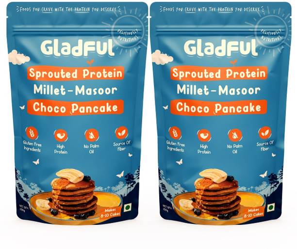 Gladful Sprouted Protein Choco-Banana Millet Pancake Mix 300 g