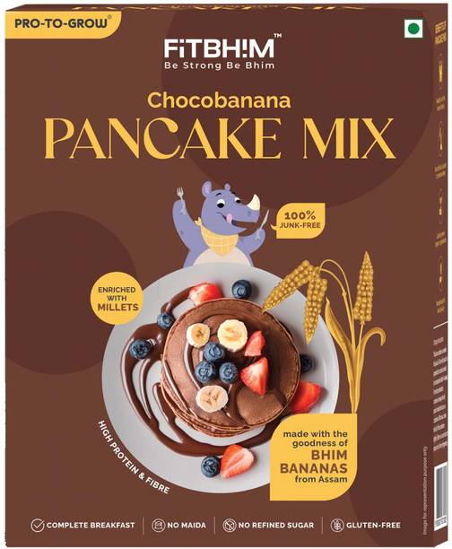 Pro-To-Grow Fitbhim Chocobanana Instant Pancake Mix No Maida Millet based Banana & Chocolate 250 g
