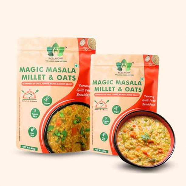 wellmonk Magic Masala Millets & oats Combo pack (Each 400 g) 800 g