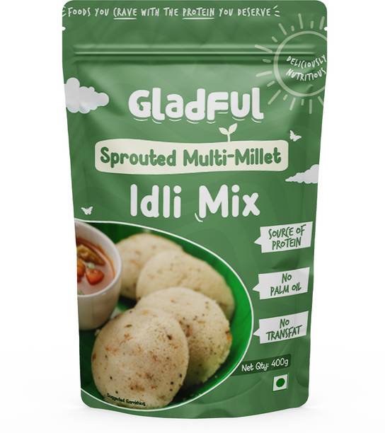 Gladful Multi Millet Idli Mix No Palm Oil No Transfat High Fiber Protein Breakfast 400 g