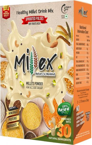 मिलेक्स हेल्थी मिक्स मिलेट |30 नैचुरल स्प्राउटेड केरेयल मिक्स| मूलतिगराइन हेल्थ ड्रिंक 800 g
