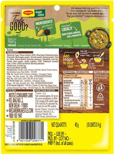 Maggi Pack Of 1 Enjoy Enhanced Taste and Aroma in Every Bite with Magic Cubes 40 g