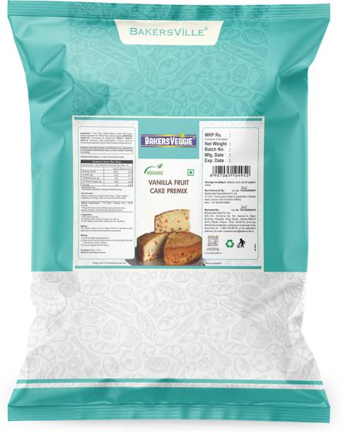 Bakersveggie Eggless Vanilla Fruit Cake Premix 1 kg