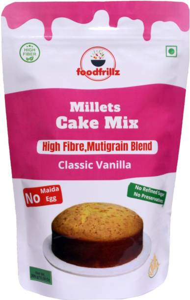 foodfrillz Millet Cake Mix (Premix) - Classic Vanilla, No Maida, Eggless, No Refined Sugar 300 g