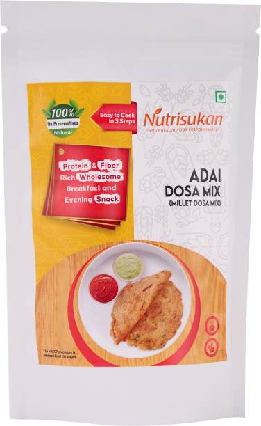 Nutrisukan Adai Dosa Mix| Ready to Cook Breakfast Mix | Crispy & Tasty 200 g