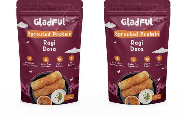 Gladful Sprouted Protein Ragi Instant Dosa Mix for families and kids 400 g