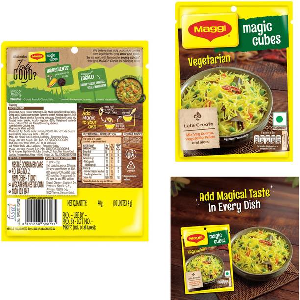Maggi Pack Of 1 Vegetarian Magic Cubes Multipurpose Seasoning Cubes for Indian Cuisine 40 g