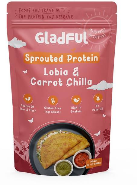 Gladful Healthy High Protein Dosa Chilla Breakfast Mix For kids and Family (Carrot) 200 g