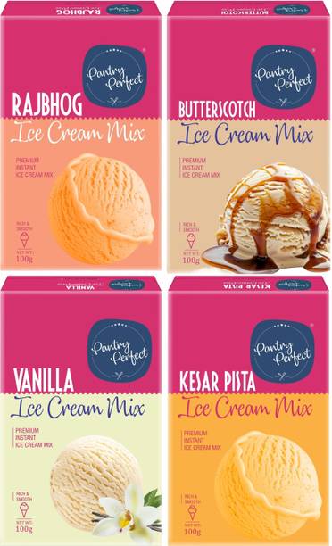 Pantry Perfect Rajbhog, Butterscotch, Vanilla & Kesar Pista Ice Cream Mix I Easy to Prepare 400 g
