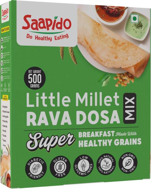 SAAPIDO Little Millet Dosa Mix Easy & Ready to Cook -Diabetic Friendly - 500gms 500 g