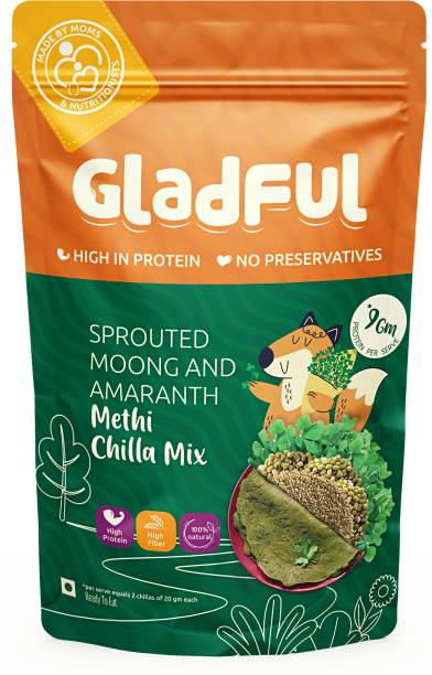 Gladful Healthy High Protein Dosa Chilla Breakfast Mix For kids and Family (Methi) 200 g