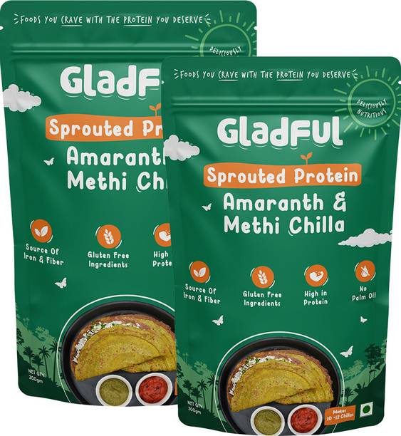 Gladful Healthy High Protein Dosa Chilla Breakfast Mix For kids and Family (Methi) 200 g