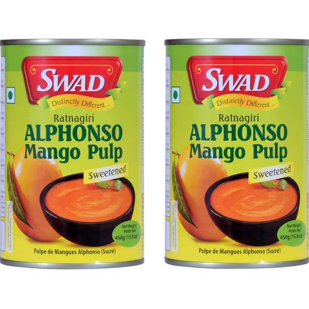 SWAD Combo of Ratnagiri Alphonso Pure Mango Pulp | 450g Each 900 g