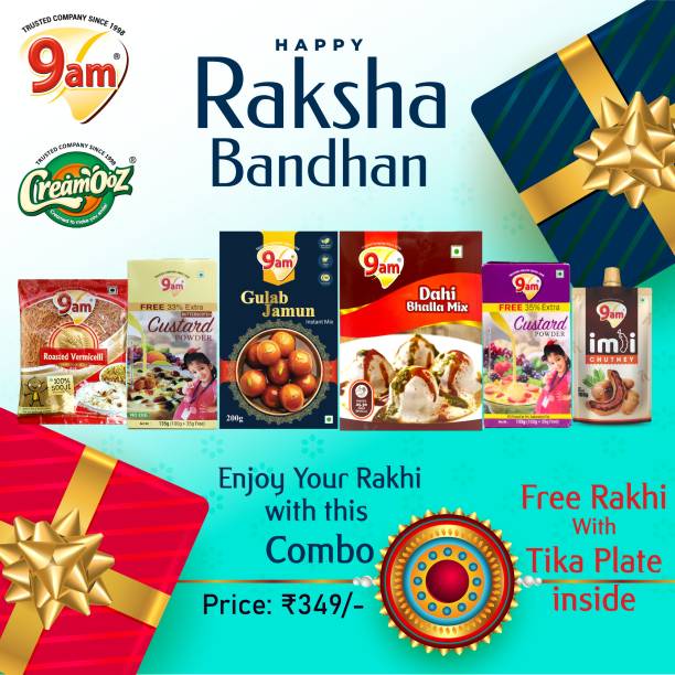 9am Rakhi Special Festive Delight Combo (Gulab Jamun Mix, DahiBhalla, Imli Chutney 815 g