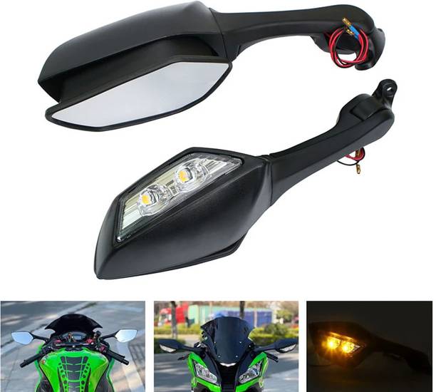 Vagary Adjustable Mirror With Led Turn led Indicator For Ninja Zx10r, V-3/V-4 Rearview Radar Mirror
