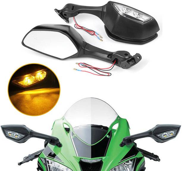 Vagary Adjustable Mirror With Led Turn Light For Ninja Zx 10r Yamaha R15 V-3/V-4 Rearview Radar Mirror