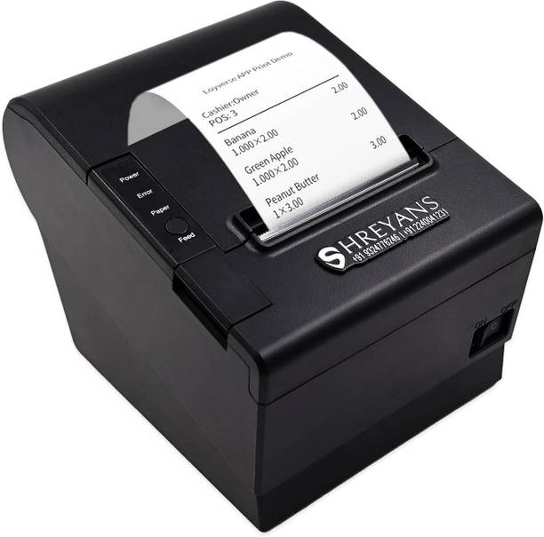 Shreyans 80mm Auto Cutter with ESC/POS/Star Print Commands (USB+Bluetooth) Thermal Receipt Printer