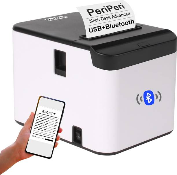 PeriPeri 3inch BT Desk Advanced Inkless Printer with Auto Cutter & Cash Drawer Support Thermal Receipt Printer