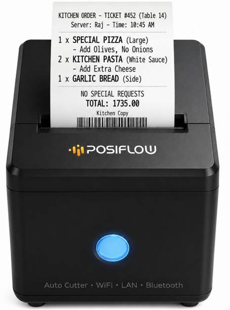Posiflow 80mm KP307-UEWB | USB+LAN+WiFi+BT | Heavy Duty Auto Cutter-Fast Billing Thermal Receipt Printer