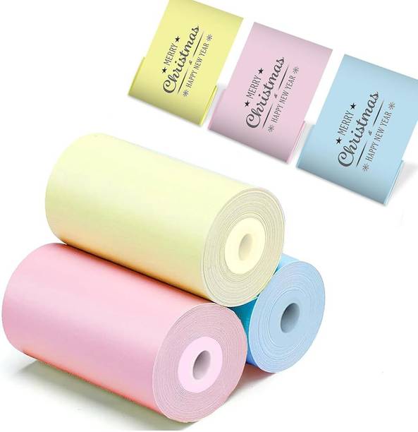 ZITRONIX 3 Rolls Thermal Printer Paper, Colorful Printer Paper for Mini Sticker Receipt Thermal Receipt Printer