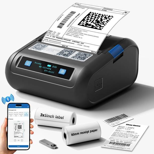 HiRobot XP-P501A Newest 3-Inch Portable Thermal Label Printer+Receipt Printer(2-in-1) Thermal Receipt Printer