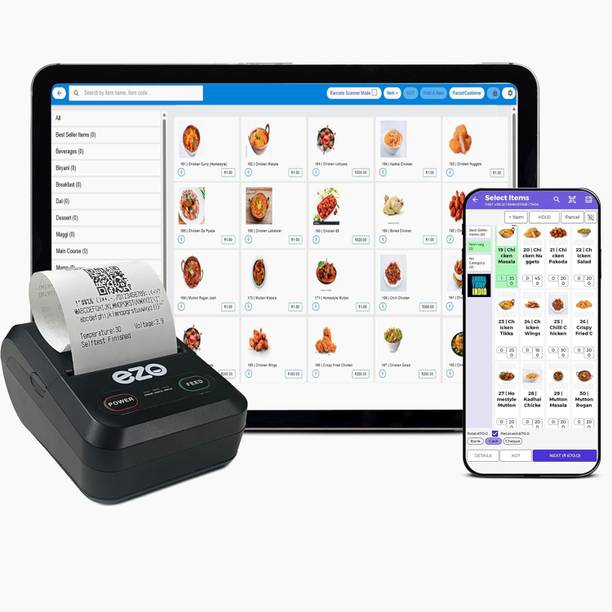 Ezo 58MM 2 Inch Printer +1Year Free Software Subscription Restaurant Billing Machine Thermal Receipt Printer