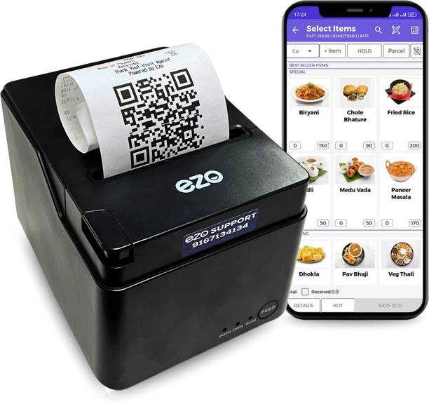 Ezo 80MM 3 Inch Auto Cutter Printer with 1 Month Free Billing Software Thermal Receipt Printer