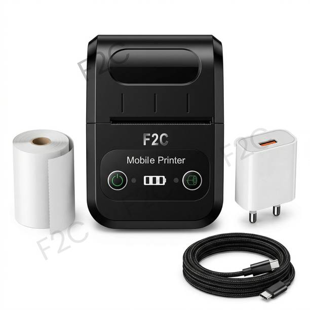F2C 58mm Thermal Receipt Printer Portable Mini Wireless Bluetooth 2 inch Thermal USB Receipt Printer with 2500mAh Rechargeable Battery, Compatible with Android, Windows Thermal Receipt Printer