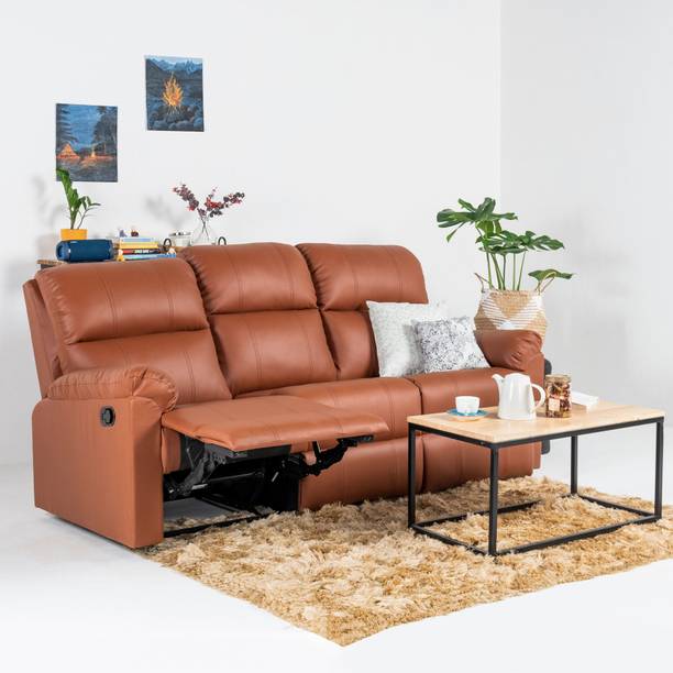 Jordyblue Louis 3 Seater Leatherette Manual Recliner