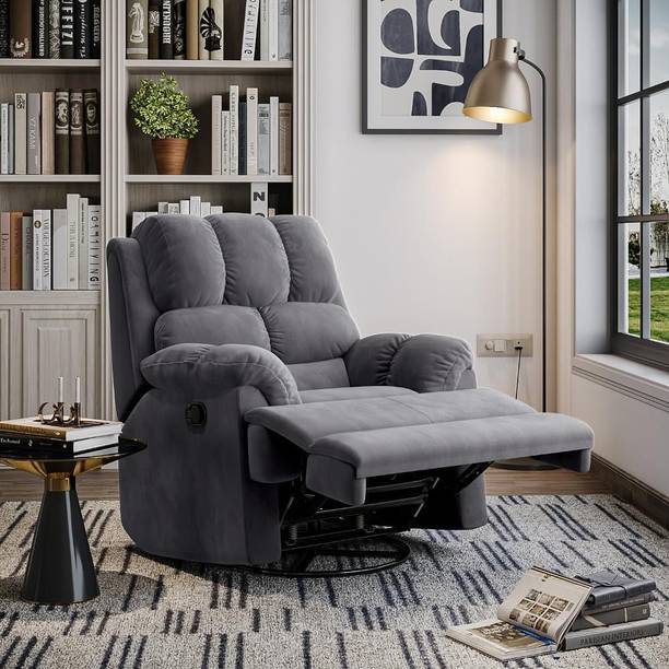 Wakefit Fabric Manual Swivel & Rocker Recliner