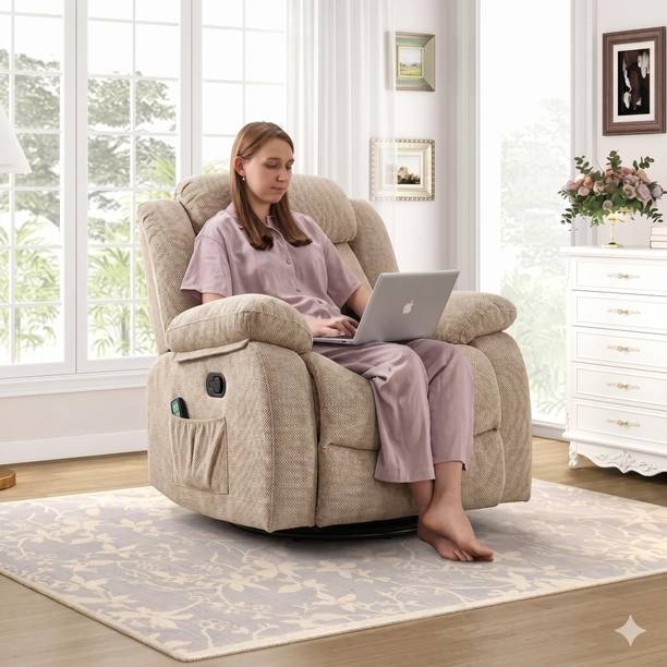 Flipkart Perfect Homes Fabric Manual Swivel & Rocker Recliner