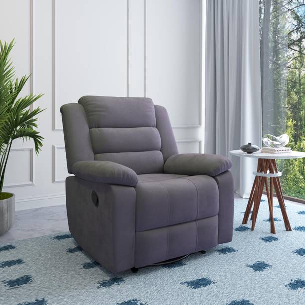 Nilkamal Sierra 1 Seater Velvet Fabric Manual Swivel & Rocker Recliner
