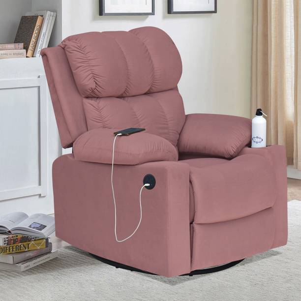 ARRA Royale Relaxer Faric 1 Seater Motorised, Rocking & Revolving Recliner - Pink Fabric Powered Swivel & Rocker Recliner