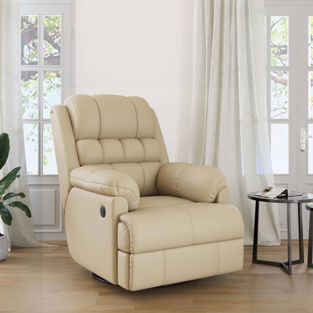 RM HOME Leather Powered Swivel & Rocker Recliner
