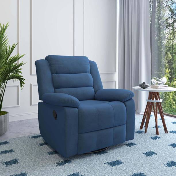 Nilkamal Sierra 1 Seater Velvet Fabric Manual Swivel & Rocker Recliner