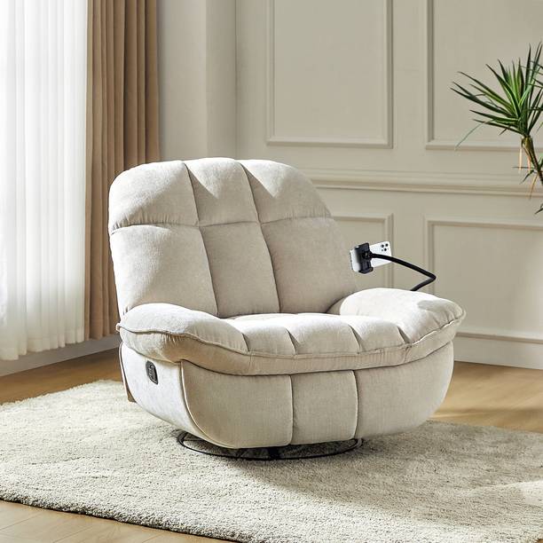 FRIENDS LIFE Fabric Manual Swivel & Rocker Recliner