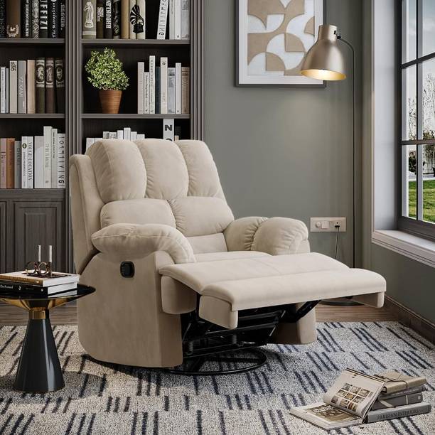 Wakefit Fabric Manual Swivel & Rocker Recliner
