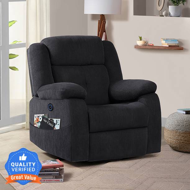 Sleepyhead Motorized Single Seater Recliner With USB Port & Side Pocket Fabric Powered Recliner