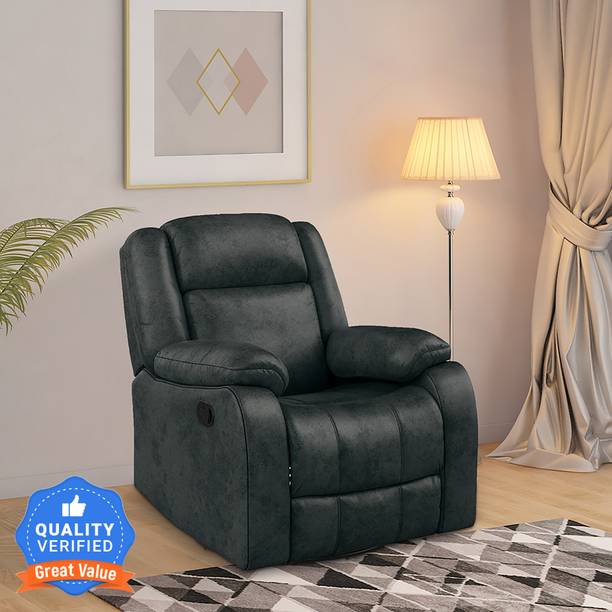 duroflex Avalon Suede Fabric Manual Swivel & Rocker Recliner
