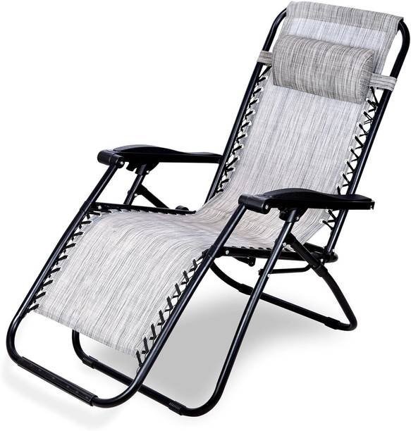 WHISKET Foldable Zero Gravity Recliner Chair-Adjustable Outdoor Lounge Chair with Pillow Solid Wood Outdoor Chair