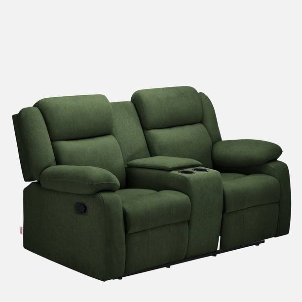 Duroflex Avalon Twin - Modern 2 Seater Sofa With Center Console and Cup Holder Fabric Manual Recliner